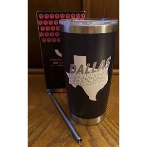DALLAS COWBOYS TUMBLER 24 OZ VACUUM INSULATED‎ STAINLESS STEEL MUG W/LID NFL NEW